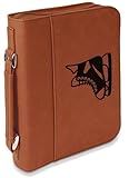 Personalized Hockey Leatherette Bible Cover with Handle & Zipper - Large - Double Sided
