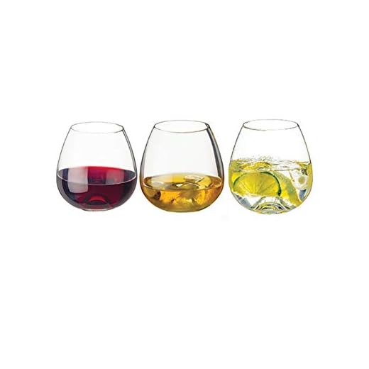 Dartington Crystal www. Gobelet fabriqué à la main Lot de 3 verres à vin sans pied contemporain en verre à Whisky Vin boissons gazeuses