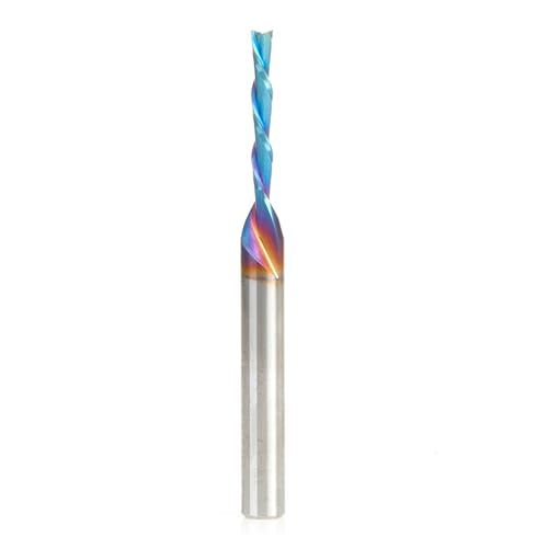Image of Amana Tool 48216-K SC Spektra Extreme Tool Life Coated Spiral Plunge 3mm Dia x 20mm CH x 6mm SHK 63mm Long Down-Cut Router Bit for Drilling Shelf Pin Holes