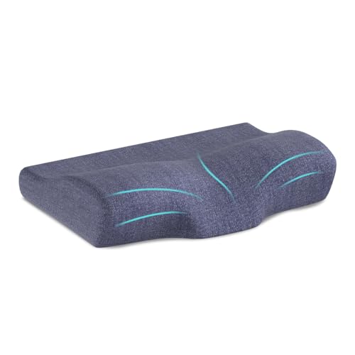 Image of CareFoam Contour Cervical Memory Foam Pillow | 2-Year Manufacturing Warranty | Ergonomic 3-Zone Orthopedic Pillow for Neck Support & Cervical Spine Alignment | Made in India |19 x 11 x 4 Inch