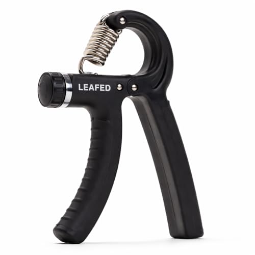 LEAFED High Quality Adjustable Hand Gripper Strengthener (60kg) for Men & Women – Forearm, Wrist & Finger Exerciser | Power Grip Trainer for Gym & Home Workout | Hand Strength Exercise Equipment (Black)