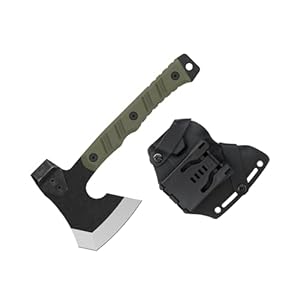 OKNIFE Otacle A1 Mini Survival Hatchet & Camping Axe, Full Tang Tactical Axe, G10 Non-Slip Grip Tomahawk with Durable Kydex Sheath (OD Green)