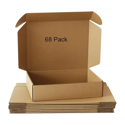 Image of GDYIHANG12x9x3 Inches 68 Pack Brown Mail Order Boxes, Shipping Boxes,Mailing Boxes Corrugated Box Mailers Shipping,Storage Or Small Business Pac