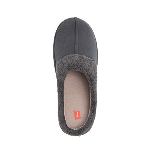 Hanes Comfort Soft Memory Foam Indoor Outdoor Clog Slipper Shoe-Men’s And Boy’s Sizes, Navy/Grey, Large Little Kid Us #TOP3