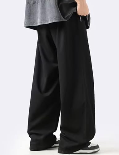 FCOOLYEET Mens Baggy Sweatpants Y2k Track Pants Drawstring Yoga Gym Workout Pants Wide Leg Long Pants Streetwear4