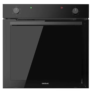 Cecotec Horno Integrable Convencional de 77L Bolero Hexa C126001 Glass Black. 2800W, 5 Funciones, Bajo Consumo, Luz Interior, Steam Assist, Steam EasyClean, Puerta Fría con 2 Cristales