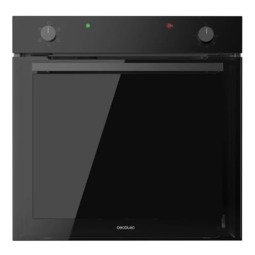 Cecotec Horno Integrable Convencional de 77L Bolero Hexa C126001 Glass Black. 2800W, 5 Funciones, Bajo Consumo, Luz Interior, Steam Assist, Steam EasyClean, Puerta Fría con 2 Cristales