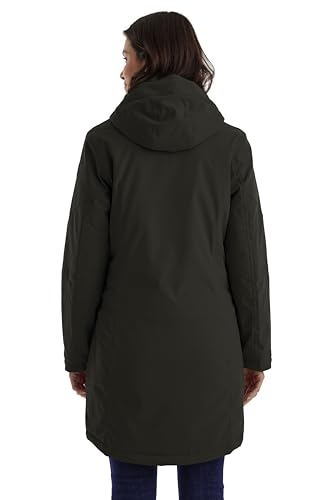killtec Damen Parka/Mantel wasserdicht mit abzippbarer Kapuze Damen Funktionsparka, dunkeloliv, 46, 43284-000