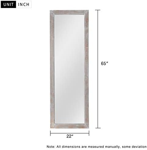 Elevens Traditional Full Length Floor Mirror 65"x22" Rustic Tall Floor Mirror Wall Mirror Standing or Leaning Against Wall for Bedroom, Dressing and Wall-Mounted - Natural