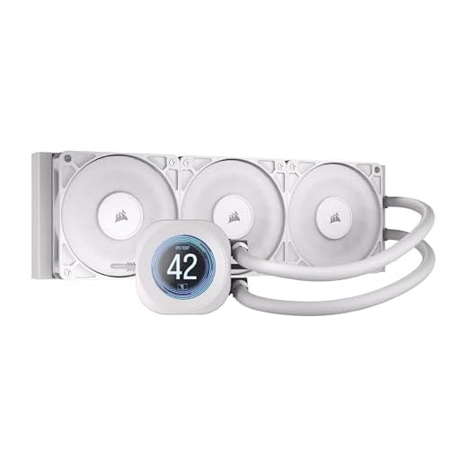 CORSAIR Nautilus 360 RS LCD Liquid CPU Cooler – 2.1" IPS LCD Screen, 360mm AIO, Low-Noise, Daisy-Chain, Intel LGA 1851/1700, AMD AM5/AM4 – 3X RS120 Fans Included – White