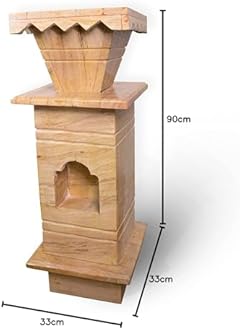 HANDICRAFT BAZAAR Marble Tulsi Pot for Home | Tulsi Marble Planter for Roof, Porch Balcony (Brown Large)