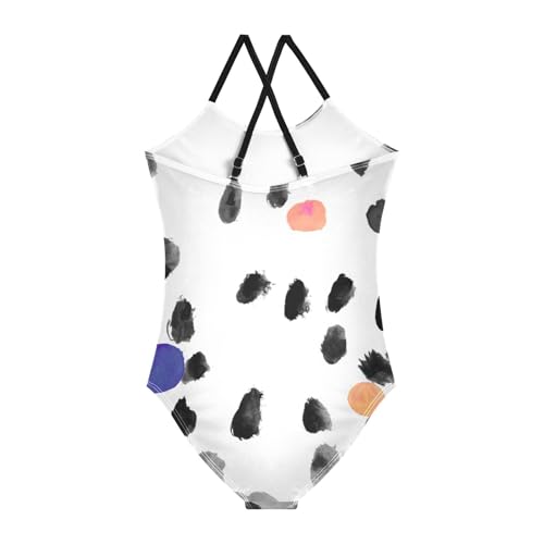 Abstract Art Girls Swimsuits 1 Piecing Swim Suit for Girls Bathing Suits for Teens Beach Swimwear 7-8T2