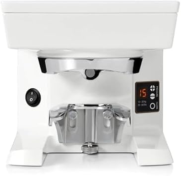 PUQpress Gen 5 M2 Automatic Coffee Tamper, Calibrated Espresso Tamper, Fits Nuova Simonelli & Victoria Arduino Mythos 1 & Mythos 2 Grinders, Adjustable Tamping Profiles & Pressure White, 58.3 MM