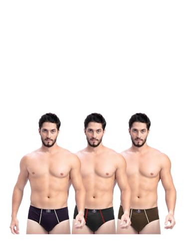 Image of Milton Mens Pure Cotton Solid Briefs with Inner Elastic|Premium Soft Breathable Underwear for Men|Comfort-Fit Waistband for All-Day Wear|Multi-Color, Color Name May Vary as per Availability|Pack of 3