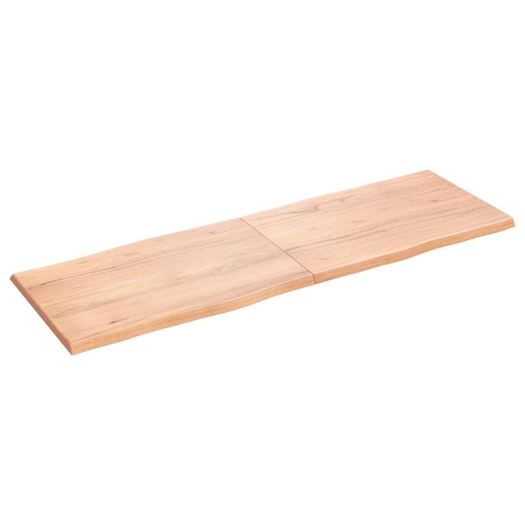 Plateau de table 180 x 60 cm en bois massif de chêne traité bord