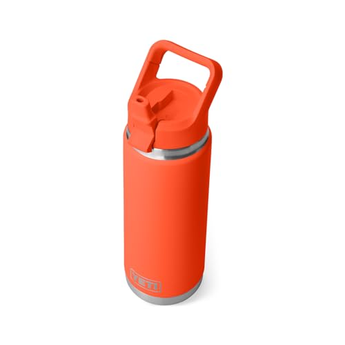 Image of YETI Rambler 26 oz Bottle, Vacuum Insulated, Stainless Steel with Color Matching Straw Cap