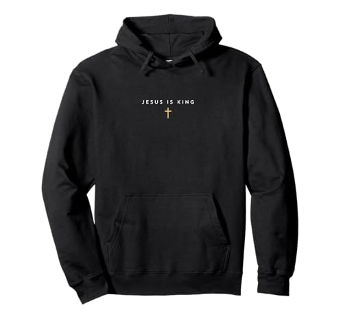 Jesus is King Cross Thin Christian Faith Jesus King Minimal Pullover Hoodie