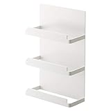 山崎実業(Yamazaki) マグネットラップホルダー 3段 プレート ホワイト 約15X6.5X23cm プレート ラップ収納 4938