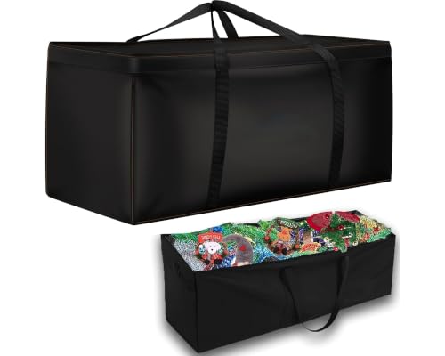 Rimwig Garden Furniture Cushion Storage Bag Dustproof Anti-UV Heavy Duty Rip Proof 210D Oxford Fabric Christmas Tree Storage Bag with Handle (175x75x55cm)