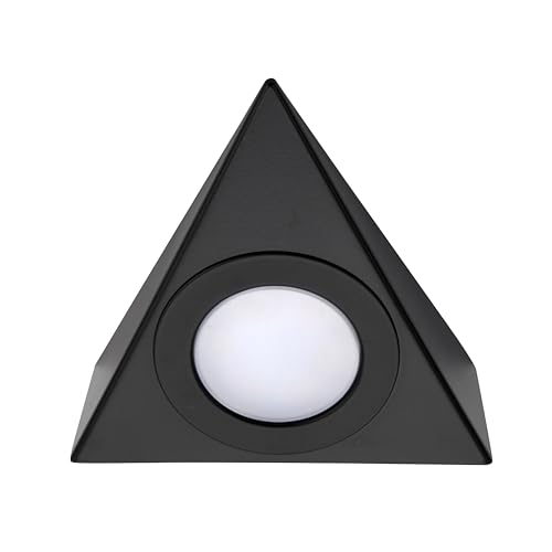 National Lighting Colour Changing (CCT) 2.5W LED Under Cabinet Light - Triangle Design LED Kitchen/Under Cabinet Light in a 200LM | Matt Black [3000K Warm White or 4000K Cool White]