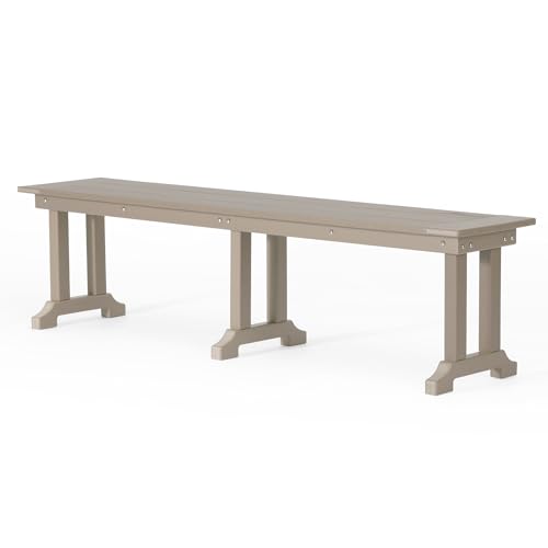 WestinTrends Malibu 65" Outdoor Dining Bench, All Weather Resistant Poly
