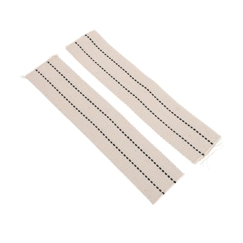 Mikinona Mèches Plates en Coton 22 Cm pour Lampe à Huile et Lanterne à Pétrole, Lot de 2 Pièces, Mèche de Remplacement pour Bougies Chauffe-Plat, Compatibles Éclairage Camping
