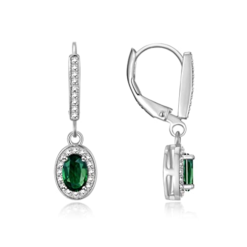 Boucles d'oreilles rubis et diamants véritables RYLOS argent 925