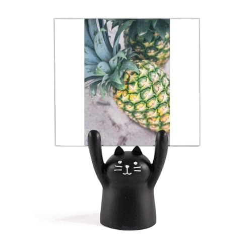 Support photo chat noir mignon en bois de pin pour mémo et dessin