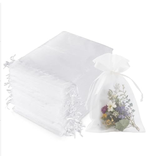 Kzouenzu Bolsas De Organza [100 Piezas], Bolsitas Para Regalos, Para Joyas, Bodas Festival Fiesta, Preferencias De Boda - 7 X 9 Cm