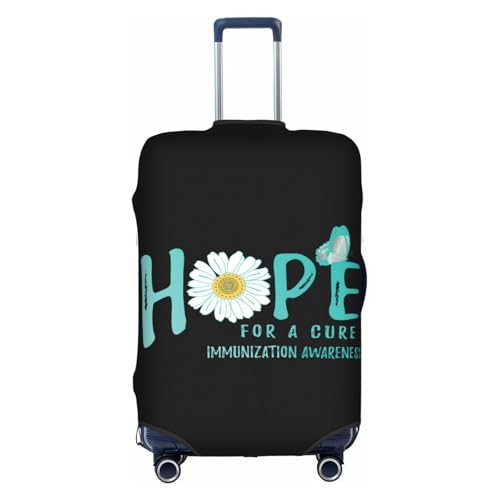 Travel Luggage Cover Hope For A Cure Immunization Awareness Flower Fashion Washable Baggage Suitcase Protector Fit For Luggage Small