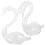 OHPHCALL 2 Stück Hydroponische Glasvasen Schwan Design Transparente Schreibtischvasen für Wohn und Bürodekoration Glas Hydrokultur Pflanzgefäße