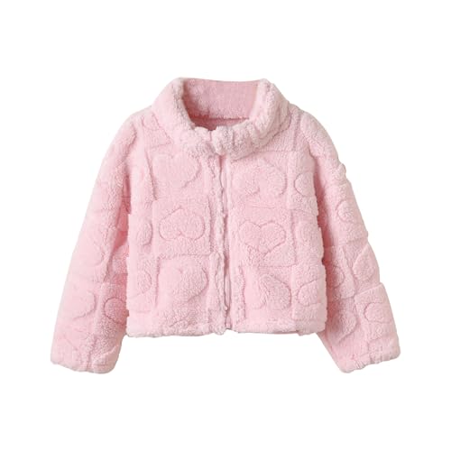 ASHER FASHION Girls and Toddlers' Sherpa Fleece Full-Zip kid jackets for girls Fleece Jacket girls pink jacket
