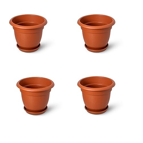 Green Live 12″ Inch Round Shape Planter Pot With Tray | Flower Plant Pots for Home Balcony | Gamla Plant Pots Suitable For Terrace, Garden Etc | Indoor & Outdoor Home Gardening Plant Container Pot (Pack Of 4). Green Live 12″ Inch Round Shape Planter Pot With Tray | Flower Plant Pots for Home Balcony | Gamla Plant Pots Suitable For Terrace, Garden Etc | Indoor & Outdoor Home Gardening Plant Container Pot (Pack Of 4).