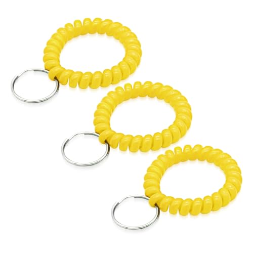 Image of TENOC Spiral Coil Keychain, Anti-lost Key Chain Holder Lanyard Cord for Sauna Outdoor Sports and Gym Pool