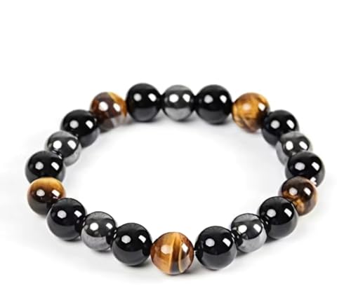 Pulsera triple proteccion,unisex,amuletos piedras naturales