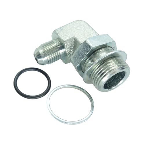 Image of 1 Piece Hydraulic Fitting 3 /8 Male JIC (9 /16 inch-18) X M22 x 1.5 Male Metric 90 Degree Elbow Adapter