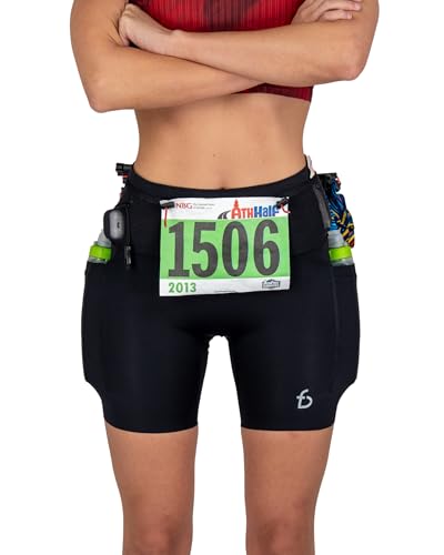 FlipBelt Womens Trail Run Compression Shorts - Black - S