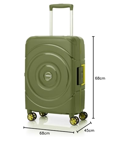 Image of American Tourister Amt Circurity 68Cm Hardshell Polypropylene (Pp) TSA OLV Grn 3 Point TSA Lock Luggage Suitcase with Spinner Wheels, Complete Lining and Contrast Components (Olive Green)