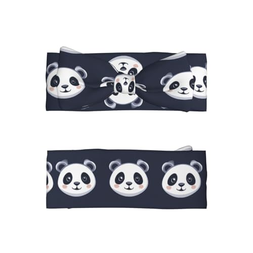 Panda Tiles Bow headband, children's elastic bow hair accessories, 0-6 months, hair bows for newborns, infants, toddlers2