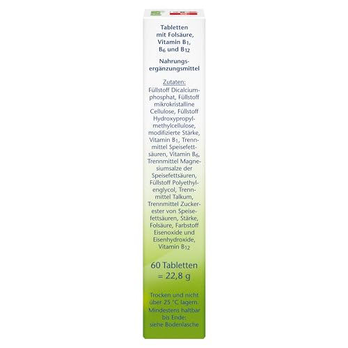 Doppelherz Folsäure 800 DEPOT - Mit Vitamin C + B-Vitamine zur Unterstützung der normalen Funktion des Immunsystems - VEGAN - 60 Mini-Tabletten