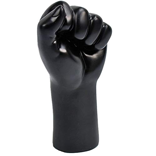 Estatua decorativa de puño negro en resina para escritorio