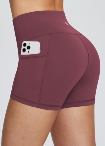 Image of baleaf Women's High Waist Biker Shorts with 3 Pockets
