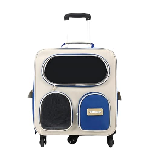Loyimioo 猫 キャリー リュック ペットキャリーカート 小型 中型犬 猫汎用 分離型 リュック 犬 キャリー ペットカート キャスター付きバッグ 取り外し可能 (ブルー)