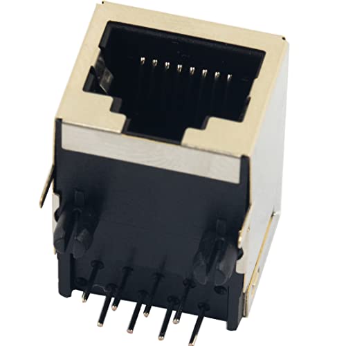 whiteeeen 10 pcs RJ45 Socket 8P8C PCB Ethernet Jacks miniatura 6