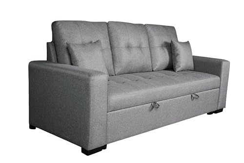 Shiito - Sofá Cama 3 Plazas SENRA Tapizado Malmo Gris Apertura Frontal