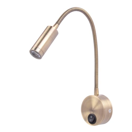 Luz de lectura para dormitorio Gatuida lámpara LED dorada de cama