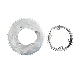 Compatibile for corone Shimano bici da strada Set 2x12 velocità 110 BCD copertura aerodinamica asimmetrica 7100/8100/9200 set argento(54-40)