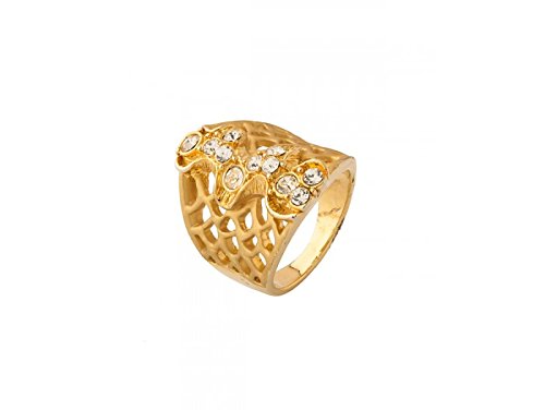 Sanaa Creations Women/Girl Ring Smashing Gold Plated Cluster Ring Peppered with Exquisite Crystals
