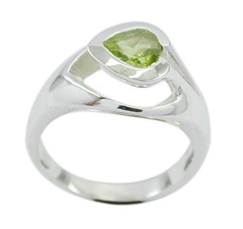 Bague peridot vert argent sterling 925 anneau pierre naturelle femme