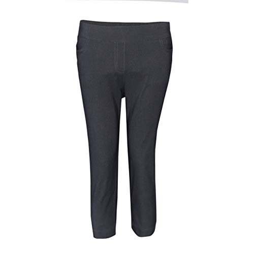 SLIM-SATION Women s Golf Wide Band Pull-On Capri Pant with Real Front Pockets(Charcoal,10)